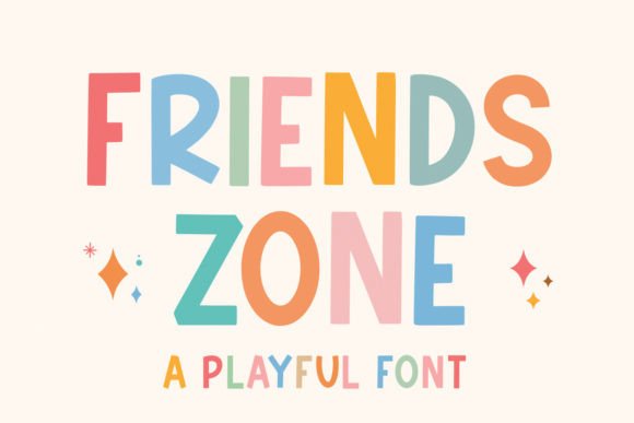 Friendszone: A Playful Display Font for Cheerful Campaigns
